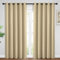Yakamok Verdunkelungsvorhänge, Raumverdunkelung, wärmeisoliert, Fensterpaneele, solide Ösen oben Vorhänge für Schlafzimmer/Wohnzimmer (62 B x 84 L, Beige, 2 Paneele)