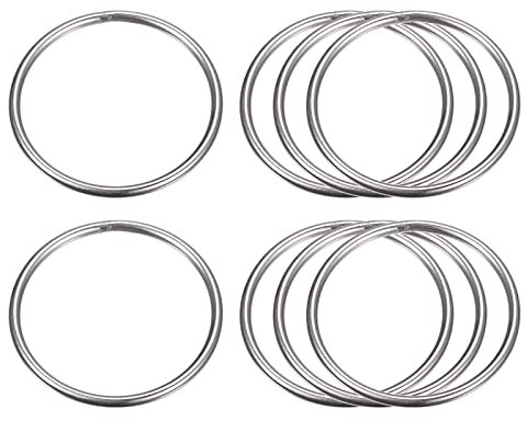 sourcing map 8Stk. 50mm(1.97) Äußerer Durchmesser 3mm Dicke Edelstahl O-Ringe Mehrzweck Metallgeschweißte O-Ringe Rundringe