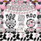 Inspireyee 178 PCS Kuh Druck Geburtstag Party Dekorationen - Teller, Servietten, Tischdecke, Banner für Bauernhof Baby Dusche - Serviert 20