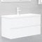 puraday Waschbeckenunterschrank mit Einbaubecken Unterschrank Waschbecken Einbauwaschbecken BadmöBel Set Mit Waschbecken Badezimmermã¶Bel Waschbeckenunterschrank HäNgend Weiß werkstoff 90x38,5x45 cm