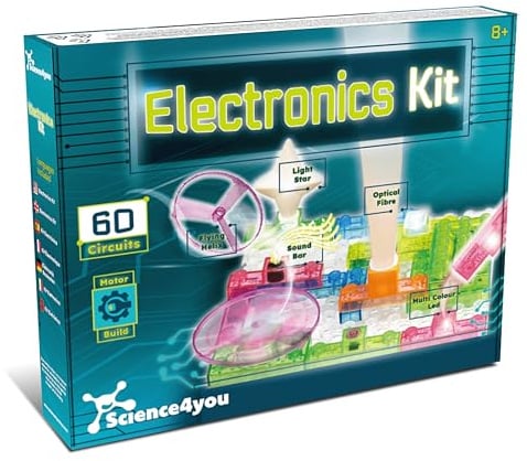 Science4you Electronics Kit for Kids 8+ – Circuit set, robotic kit, 60 Experiments with Motor Build included, Stem toys, Electronic & Educational Toy for Boys & Girls Age 8 9 10 11+ Years Old