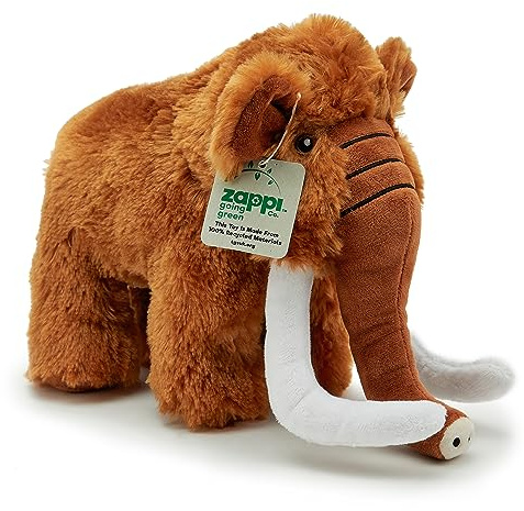 Zappi Co 100% Recycled Plush Mammoth Toy (23 cm Length) Stuffed Soft Cuddly Eco Friendly Animals Collection for New Born Child First Kid