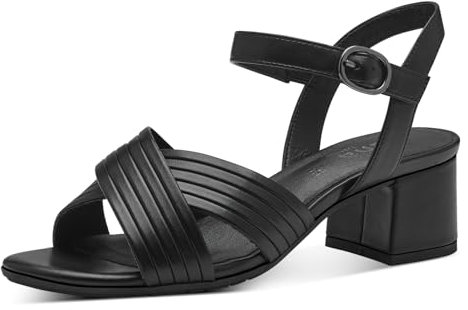 Jana Damen Sandalen mit Absatz Festlich Vegan, Schwarz (Black Uni), 39 EU