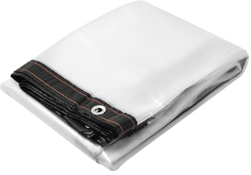 Lona Transparente Impermeable Con Ojales, Lona De Pvc Transparente, Lona Protectora Resistente a Intemperie y a Rayos Uv, Lona De Plástico De Pvc Para Balcón Al Aire Libre, Balcón,Invernadero, 3 x 4 m