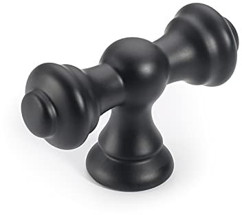 9BUILD 10 Pack Matte Black Drawer Knobs Cabinet Knobs T Bar Cupboard Knobs Kitchen Door Knobs Zinc Alloy Dresser Knobs Single Hole Cupboard Handles Wardrobe Knobs UK0036