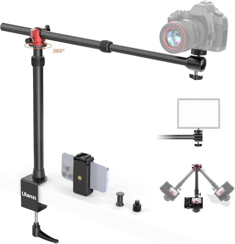 ULANZI MT-88 Trípode de Mesa para Cámara con Cabezal Panorámico 360°, Soporte de Luz con Cabezal de Bola 1/4 para DSLR, Anillo de Luz, Live Streaming y Video, Carga Máx. 6kg
