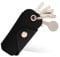 Bodesa Valore Premium Qualität Schlüsseltasche aus Echtem Leder | Schlüsseletui mit Einkaufswagenlöser | Key Organizer für 1-5 Schlüssel | Schlüsselanhänger mit Flaschenöffner (schwarz)