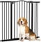 PawHut Pressure Fit Dog Stair Gate No Drilling Safety Gate Auto Close for Doorways, Hallways, 74-100cm Adjustable, 78cm Tall, Black