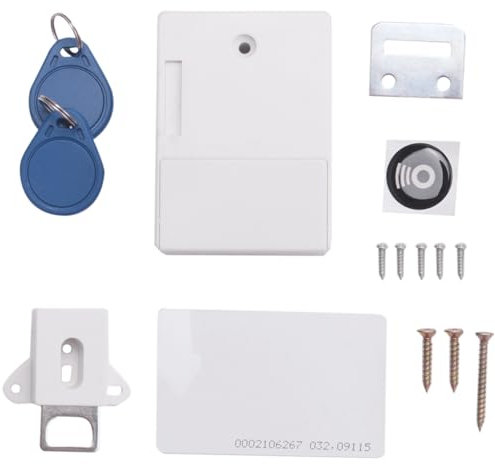 Luntfeiy Serrure électronique RFID DIY pour tiroirs, armoire, prête à l'emploi et programmable, blanche