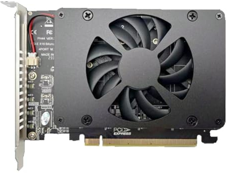 Ctwezoikmt PCIEX16 NVME M2 MKEY SSD RAID Array Expansion Adapter Card Motherboard PCIE Split Card with Cooling Fan Durable