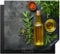 KitchenYeah© Protection Pour Plaque Induction 60x52 cm Deco Cuisine Protégé Cache De Cuisson Vitroceramique Tapis Huile d'olive - Béton - Feuilles - Herbes - Poivre