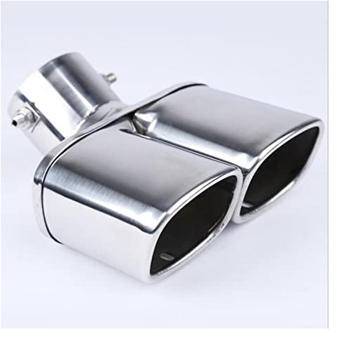 Gola Coda Tubo Scarico Macchina Rotonda Gas Di Scarico Estremità A Muffola Acciaio Inossidabile Esaurimento Doppio Tubo Cromo Rivestimento Modificato Della Gola Posteriore Coda Auto Terminale Scarico
