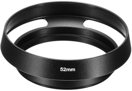 PATIKIL Pare-Soleil 52mm, Pare-Soleil Standard à Surface Mate Ventilée à L'Intérieur Anti-Reflet pour Objectif d'Appareil Photo Universel, Noir