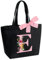 Personalisierte Initialen Tragetasche, Wasserdicht Handtasche Damen, Shopper Tasche Tote Bag mit Innentasche und Reißverschluss Weihnachten Geschenke für Frauen Mutter Freundin Braut Brautjungfern E
