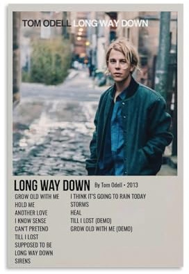 ijshndgn Tom Odell Poster, Vintage-Kunst, Raumdekoration, ästhetisch für Schlafzimmer, Wohnzimmer, Wände, ästhetisches Poster, 30 x 45 cm, ungerahmter Stil