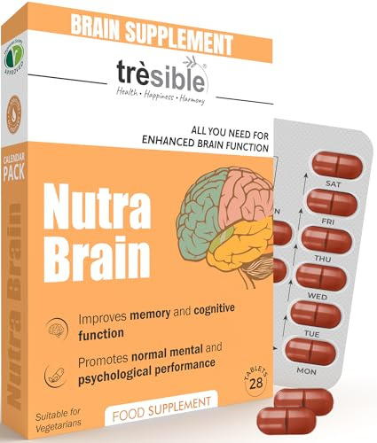 Trèsible Nootropics Brain Supplements for Men and Women (1 Month Supply) - Unflavoured Focus Supplement with Vitamin B Complex, CoQ10 and Zinc to Support Cognitive Function, Mental Clarity and Focus