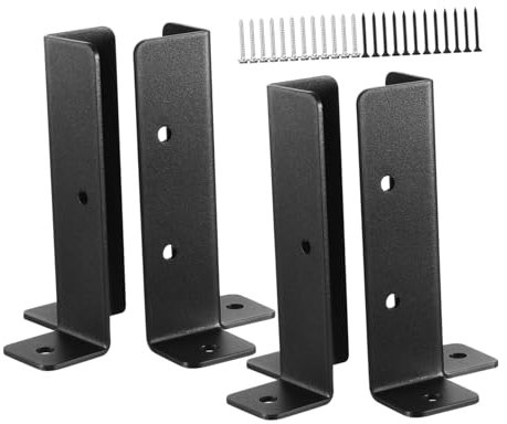 Veemoon 4 Sets Gazebo Bracket Post Brackets for Deck Railing Fence Posts Wood Metal Pole Support Base Mailbox Pergola