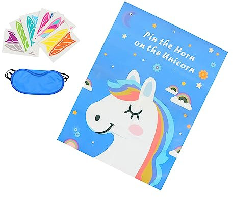 KOMBIUDA Einhorn-partyspiel-Set Für Kinder Kreatives Spielzeug Mit Anstecknadeln Lustige Partydekoration Und Geschenkidee