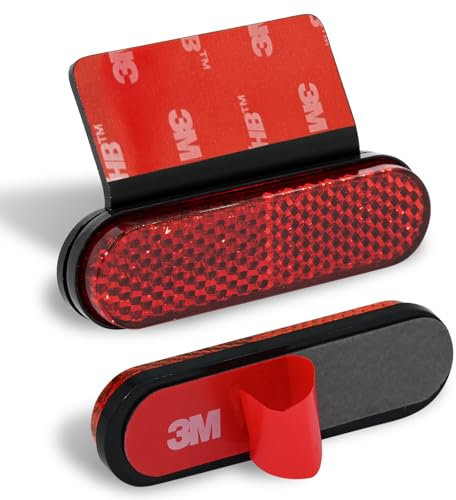 polarmotor Rückstrahler Motorrad Mini 70×20×8mm Reflektor Hinten 2 Stück E4-geprüft mit 150°Gebogene Aluminiumlegierung Platte selbstklebend