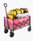 VEVOR Chariot de Jardin Pliable, 120 L, Chariot de Transport Utilitaire Portable Robuste 102,06 kg, Roues Tout-terrain, Poignée Réglable, pour Extérieur, Camping, Plage, Épicerie, Jardin, Rose et Noir