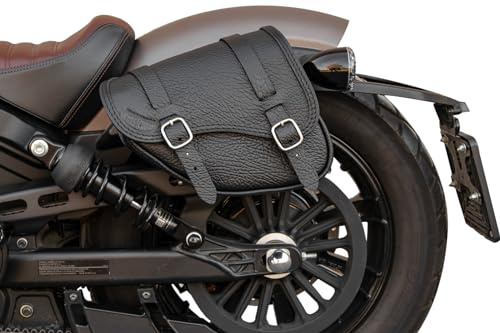 Ledertasche kompatibel mit den Motorrad Modellen Indian Scout Bobber 2018–2024, Scout Rogue, Scout Twenty, Scout Bobber Sixty, hergestellt in Italien von Endscuoio (Leder Rugato, Linke)
