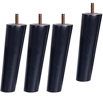 Möbelbeine aus Massivholz, konisch, für Couch, Bett, Esstisch, 30 cm hoch, M8-Gewinde, Schwarz, 4 Stück