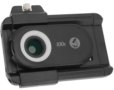 VELATEMOR Telefon -Mikroskop -Objektiv, 100 -fache Telefon Micro Objektiv Nano Zoom, mit 12 LED -Leuchten und CPL -Filter, für Smartphones Erwachsene