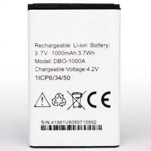 DEVMTO DBO-1000A Li-ion Battery, 1000mAh 3.7V, for Mobile Phone 1370 1372 1880 2404 2820 2880 5860 6040 6060 6820 6880 7000H 7439