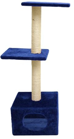 3 Tier Hideout Cat Scratcher – Multi-Level Cat Tree with Sisal Scratching Posts, Cozy Hideaway Cubes & Perches – Durable Cat Furniture for Indoor Cats, Kittens, and Large Breeds – Stable & Stylish