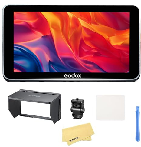 GODOX GM6S Pro Kit 4K Moniteur de Caméra Ultra-Lumineux,Luminosité de 2000 nits,Gamme de Couleurs Rec.709,Plus de 20 Fonctions Intelligentes,Alimentation NP-F/DC/USB-C,Compatible avec Sony Nikon Canon