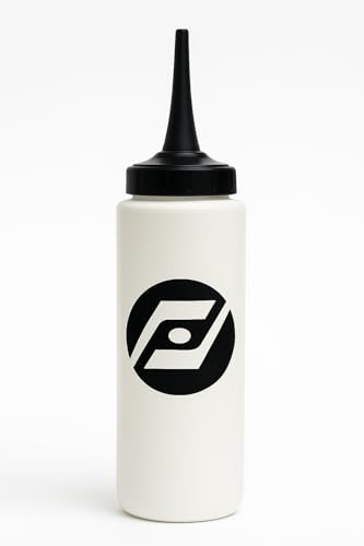 Sports water bottle black & white long nozzle 1L for all round sports (ice hockey, american football, gym) (White Long Nozzle)