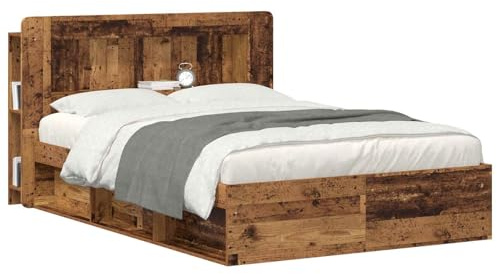 vidaXL Kopfteil-Schrank mit Speicher Altholz Holzwerkstoff, Organisationsschrank fürs Schlafzimmer, vielseitiger Kopfhörer, stylische Ergänzung, haltbare Aufbewahrung