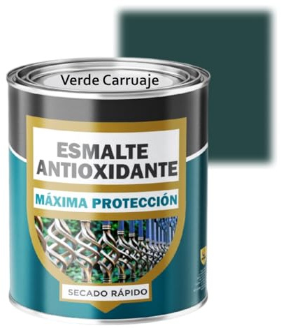 SPSIL Esmalte Antioxidante Verde Carruaje 750ml Directo sobre Óxido Pintura Antióxido Metal Hierro Uso Exterior e Interior