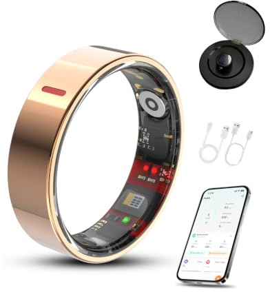 Smart Watch Ring für Herren Damen, Fitness Ring Smartringe mit Ladehülle | 24/7 Herzfrequenz HRV, SpO2 Schlaf, 4-7 Tage Akku, IP68 Wasserdicht Smartring, APP kein ABO, für Android und iOS