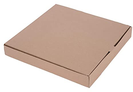 Fiesta Compostable Kraft Pizza Box 14, Pack of 50 | Flat-pack design saves vital kitchen storage space, arriving flattened for quick, simple assembly whenever needed.