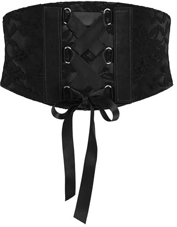 BlackButterfly 5.5 Pouces de Large Dentelle Jusqu'à élastique Dentelle Ceintur (Noir, M)