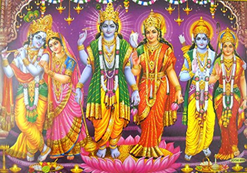 Avtaars of Lord Vishnu/Hindu God Poster - Reprint on Paper (Unframed : Size 21 X 31 Inches)