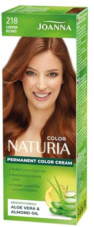Naturia Permanent Hair Dye Cream - All the Good from Milk Proteins & Peach Extract - Premium Quality Hair Colour - Natural Hair Colour 100% - Long Lasting Hair Colour - Copper Blonde - 100 g