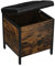 VASAGLE Tabouret, Banc avec Coffre de Rangement, Siège Rembourré, pour Entrée, Chambre, Salon, Cadre en Acier, Montage Simple, Surface en PU, Style Industriel, Marron Rustique et Noir LSB50BX