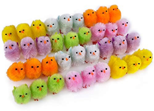 TUPARKA 36 Jian Mini-Poussins de Paques, des Couleurs Vives, Belle Poussins de Paques, Chenille Poussins de Paques fête de Paques complètement, Couvrir Les Oeufs de Paques décorés