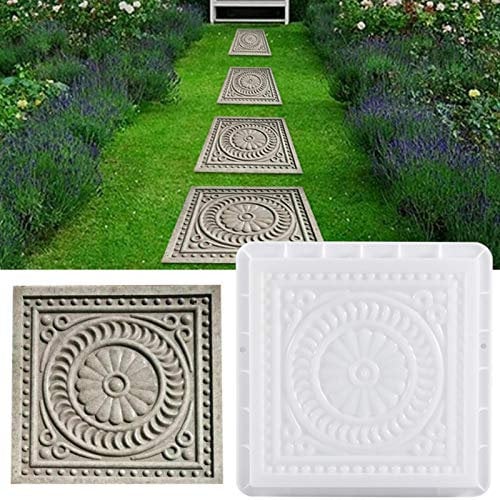 Moule en béton DIY pour trottoirs en plastique pour béton, jardin, trottoirs, pelouse, trottoirs, marche, pierre béton, pierres pierre, dalles jardin et patio