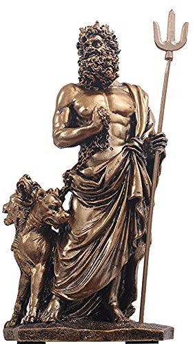 ADSEA Nneptune Statue Mit Trident Skulpturen,Griechischer Gott des Meeres Sammlerstück Figuren,Griechische Mythologie Poseidon Statuen-Eine 28x15x11.5cm(11x6x5inch)