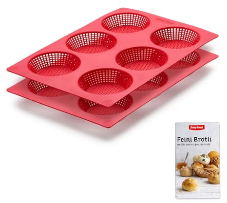 Betty Bossi Brötchenform rund - Duo, Selbstgemachte pikante oder süße Brötchen Teig nach Belieben variiren Für viele Backrezepte geeignet Platz für 12 Teigkugeln Schnelle Zubereitung