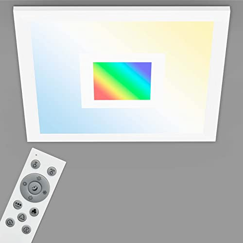 Telefunken - LED Panel, LED Deckenleuchte, Deckenlampe dimmbar, inkl. Fernbedienung, RGB-Innenbereich, 16 Watt, 1500lm, Timerfunktion, 295x295x55mm (LxBxH)