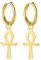 Ägyptisches Ankh-Kreuz, Anhänger, Edelstahl, Creolen, Schlüssel des Lebens, Amulett, klassischer Kreuzschmuck für Damen und Herren (Silber)