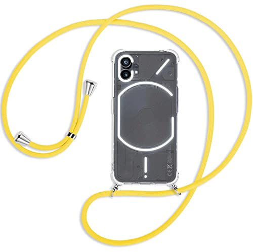 mtb more energy® Handykette kompatibel mit Nothing Phone (1) - Banana Gelb - Smartphone Hülle zum Umhängen - Anti Shock Full TPU Case