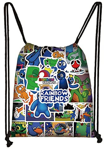 JEEON Rainbow Friends Kordelzugbeutel, Reisetasche für Jungen oder Mädchen, Rucksack für Reisen im Fitnessstudio, Turnbeutel für Sport, Schwimmen, Reisen Rucksack, Kindergartenrucksack,