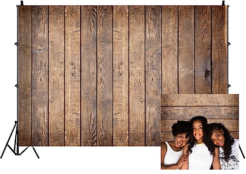 10x8ft Rustic Retro Wood Backdrop Photography Background Vintage Brown Wooden Floor Wall Photo Backdrop for Birthday/Baby Shower/Party Decortaion Photo Booth Backdrop