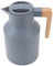 Thermal Coffee Carafe Jug, 1000ml Double Wall Vacuum Heat Retention Thermal Coffee Pot Beverage Dispenser with Wood Handle, Hot or Cold Beverage(Gray)