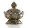 Mini brûleur d'encens Lotus Bronze en Alliage de Zinc avec Couvercle, Pot d'encens pour Charbon, également pour bâtonnets d'encens ou cônes d'encens pour décoration de Maison et de Bureau,S (Bronze)